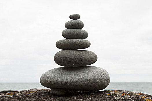 沿岸,石头,平衡,层叠