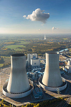 核反应堆,电厂,能源,核电站,哈姆,地区,北莱茵威斯特伐利亚,德国,欧洲