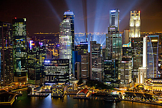 新加坡,市区,俯视,夜晚,画廊