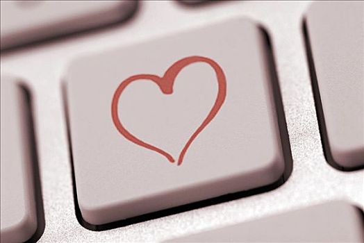 心形,电脑键盘,象征,网恋