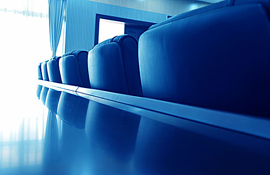 头部,办公室,会议室,皮革,椅子,蓝色色调