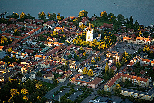 城镇,湖,瑞典