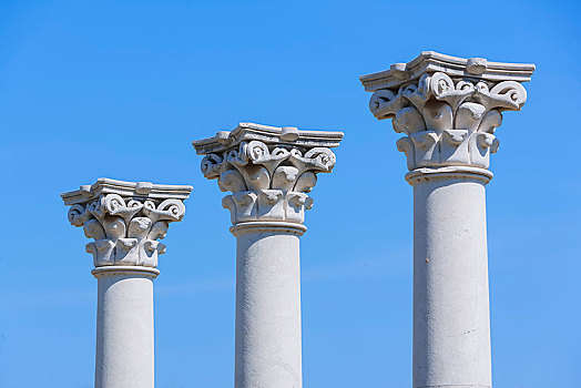 柱子,阿波罗神庙,多德卡尼斯群岛,希腊,欧洲