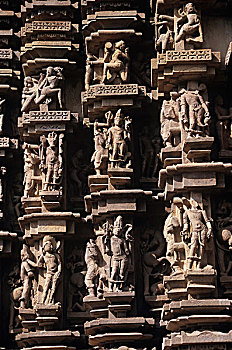 石刻,庙宇,克久拉霍,中央邦,印度