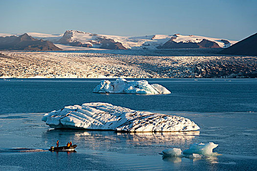 橡胶,筏子,冰山,色彩,黑色,结冰,泻湖,冰河,东方,冰岛,欧洲