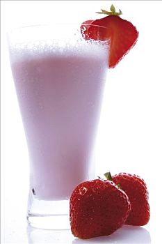 草莓奶昔,新鲜,草莓