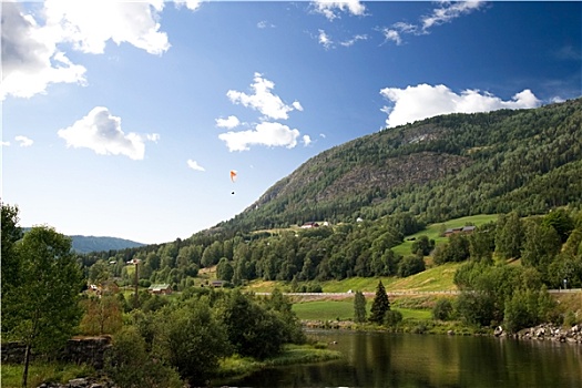 挪威,风景,降落伞