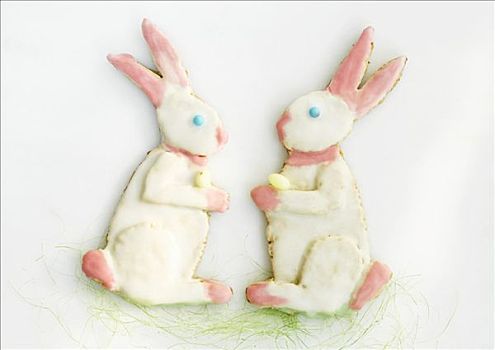 两个,冰冻,复活节兔子