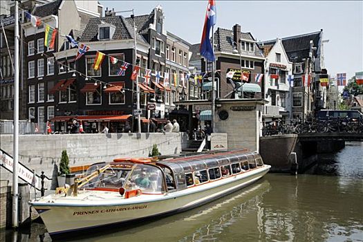 游船,栈桥,旅游,角,阿姆斯特丹,荷兰,欧洲
