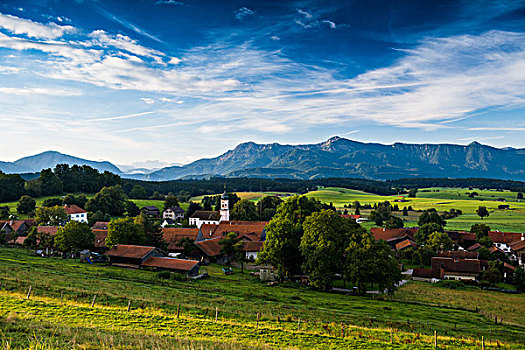 风景,乡村,上巴伐利亚,巴伐利亚,德国,欧洲