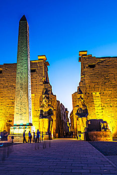 方尖塔,雕塑,拉美西斯二世,入口,卢克索神庙