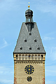 一对,钟表,大门,莱茵兰普法尔茨州,德国,欧洲