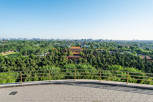 俯瞰中国北京景山公园寿皇殿
