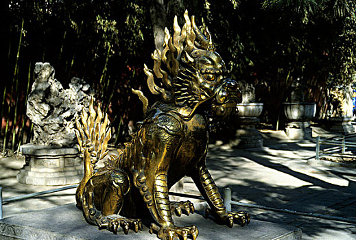 中国,北京,故宫,青铜,龙,雕塑