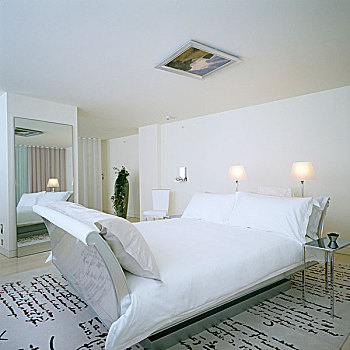 房间,优雅,伦敦,酒店,地毯,图案,手写,设计师,雪撬,床,框架,图片,天花板