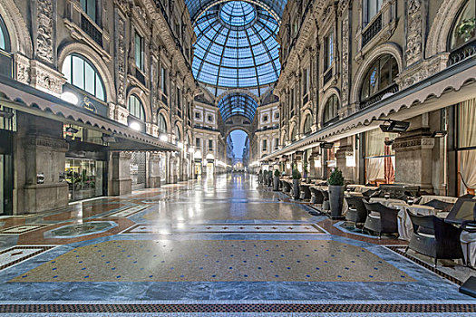 意大利,米兰,商业街廊,黎明,大幅,尺寸