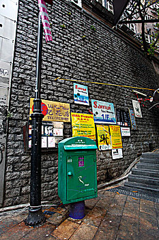香港,商场,大厦,大楼,街头文化,夜市,夜景,涂鸦,创意,楼梯,墙壁,兰桂坊,艺术,邮箱,路灯