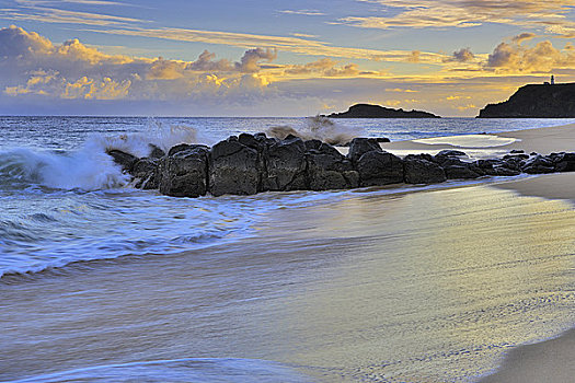 石头,海滩,考艾岛,夏威夷,美国