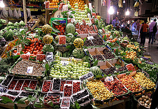 水果,市场,夜晚,伊斯坦布尔,土耳其