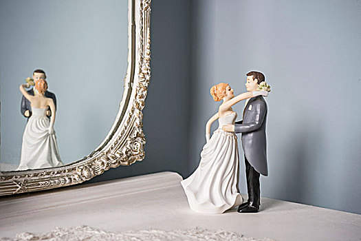 婚礼,小雕像,墙镜
