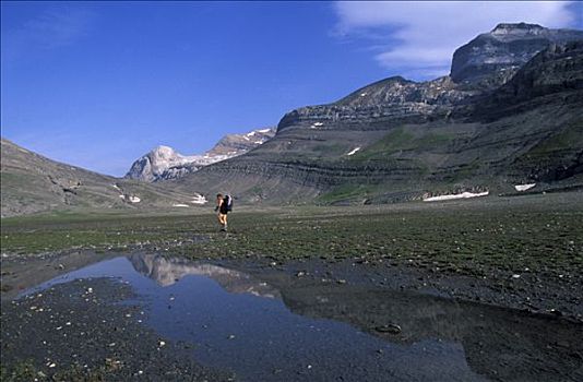 西班牙,奥德萨,国家公园,风景,远足者