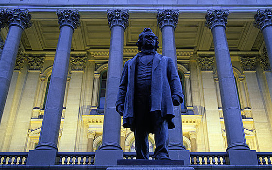 雕塑,正面,政府建筑,伊利诺斯,国会山,斯普林菲尔德,美国