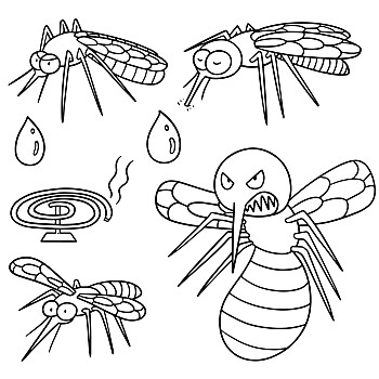 蚊子图片咬人简笔画,蚊子图片简笔画_大山谷图库