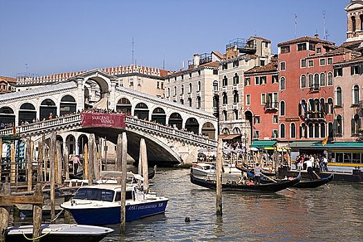 船,大运河,里亚尔托桥,威尼斯,意大利