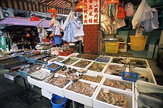 中国,香港,海鲜,市场