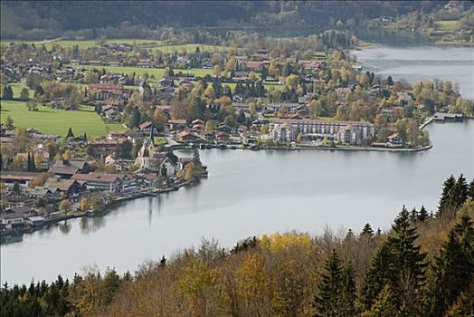 泰根湖,山谷,上巴伐利亚,德国