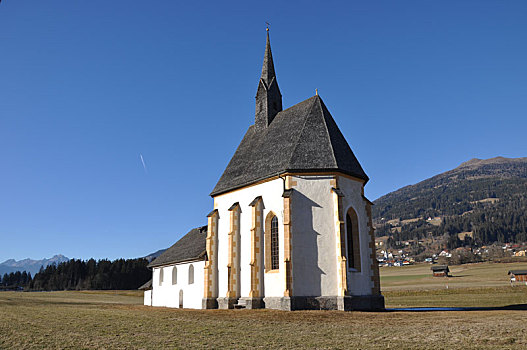 教堂,山