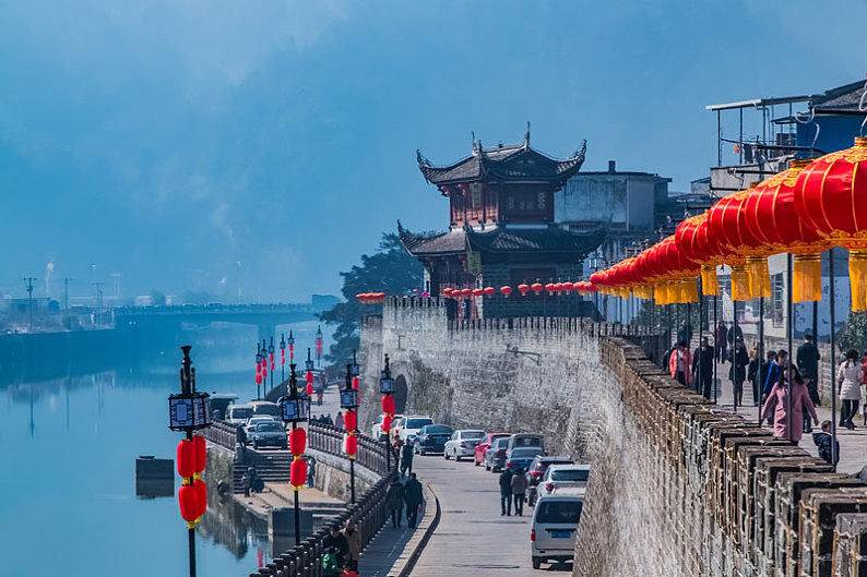 福建省长汀县明代古城墙建筑景观_高清图片_全景视觉