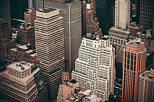 纽约,摩天大楼,俯视,市景
