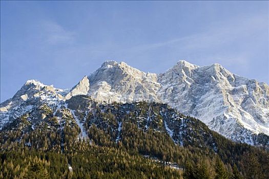 楚格峰,山丘,奥地利,阿尔卑斯山,欧洲