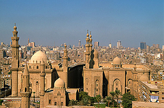 埃及,开罗,清真寺,天际线