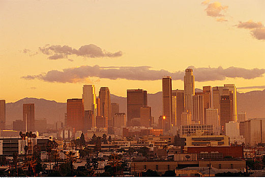 城市天际线,洛杉矶,加利福尼亚,美国