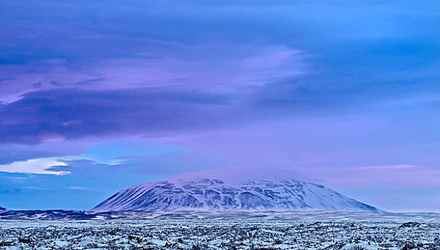 熔岩原,靠近,湖,米湖,冰岛高地,大雪,风景,南,中心,高地,大幅,尺寸