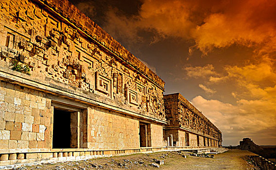 玛雅,金字塔,乌斯马尔,尤卡坦半岛,墨西哥,中美洲