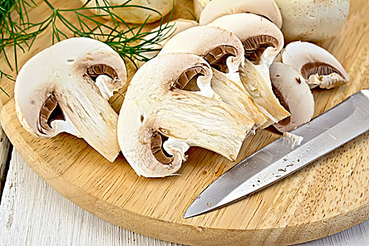 洋蘑菇,生食,切菜板