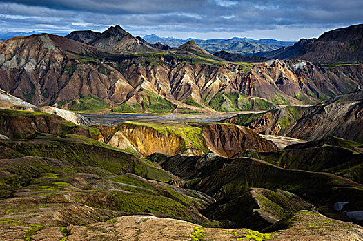 山峦,兰德玛纳,高地,冰岛,欧洲