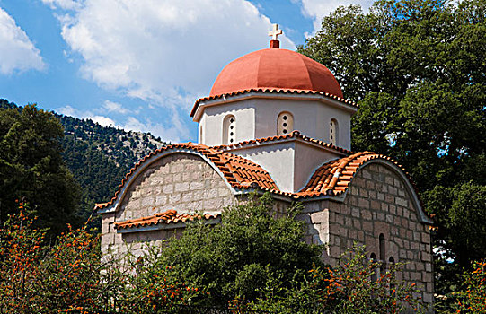 希腊,乡村,20世纪,教堂,石头