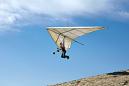 男人,飞,悬挂式滑翔机