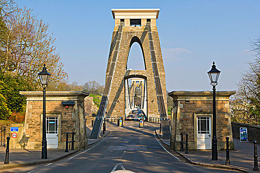 克利夫顿,悬挂,桥,跨越,峡谷,英国,布里斯托尔,格洛斯特郡,英格兰,欧洲