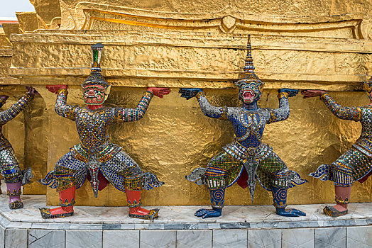 塑像,玉佛寺,曼谷,泰国,亚洲