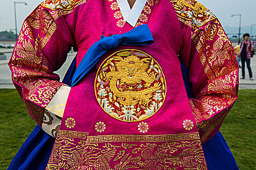 传统,衣服,韩国人,女人,景福宫,首尔,韩国