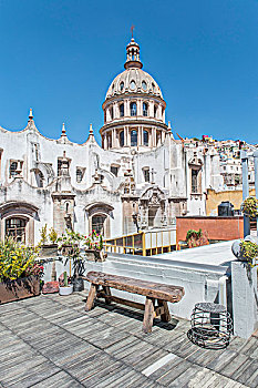 墨西哥,瓜纳华托,屋顶,平台,内庭,大幅,尺寸