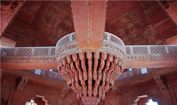 中心,柱子,观众,胜利宫,印度