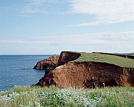 悬崖,马格达伦群岛,魁北克,加拿大