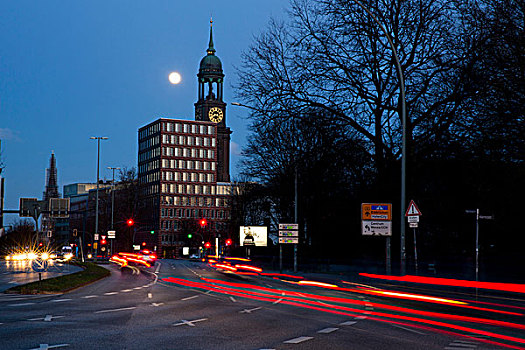 满月,上方,汉堡市,德国