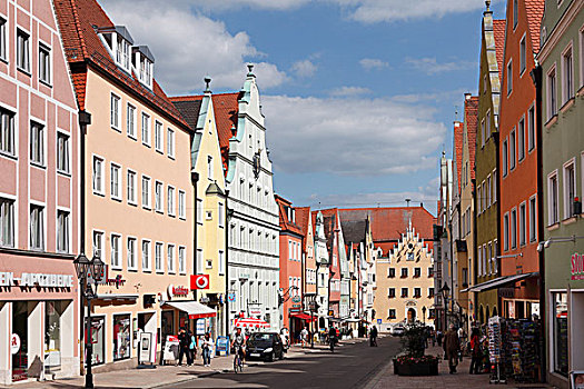街道,市政厅,斯瓦比亚,巴伐利亚,德国,欧洲